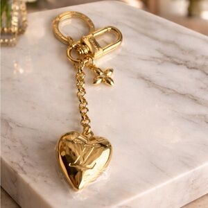 LV Gold Heart Key Holder/Bag Charm